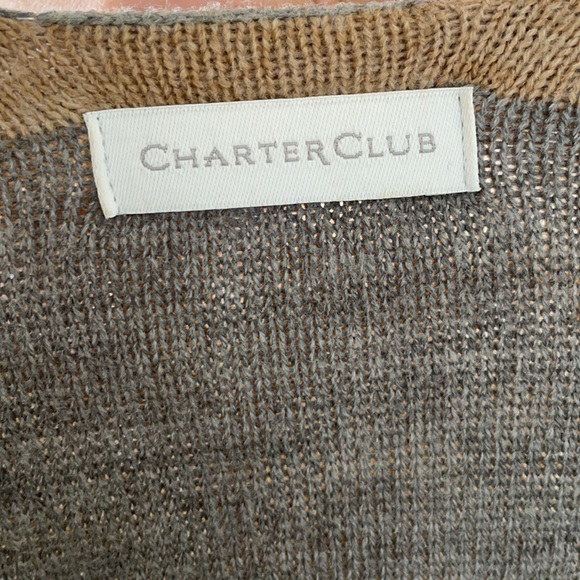 Charter Club Tipped Knit Reversible Poncho - Picture 4 of 5
